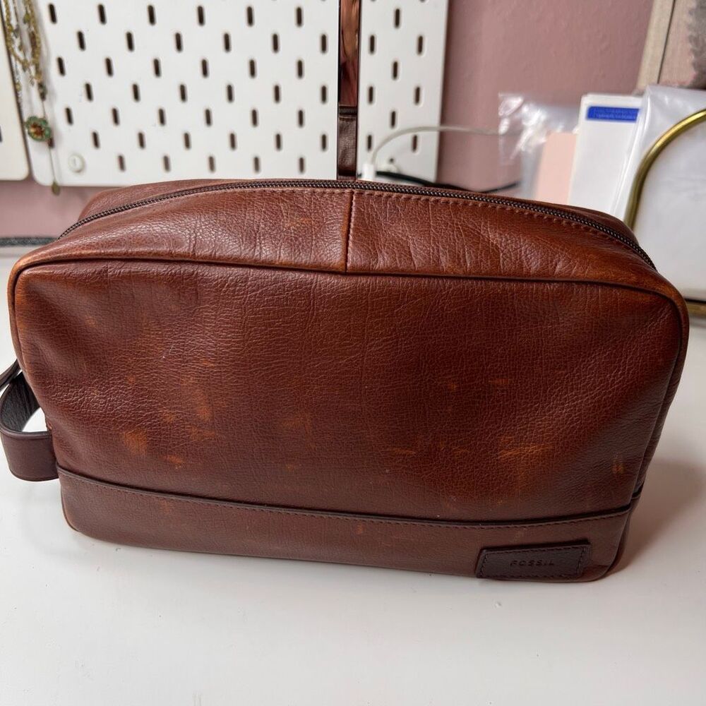 Fossil Men's Leather Toiletry Bag or Shaving Kit